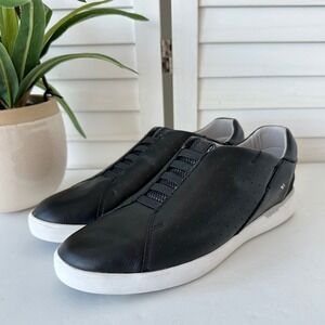 KIZIK Miami Black Leather Women's Sneakers Slip On Comfort Walking Shoes Size 8W